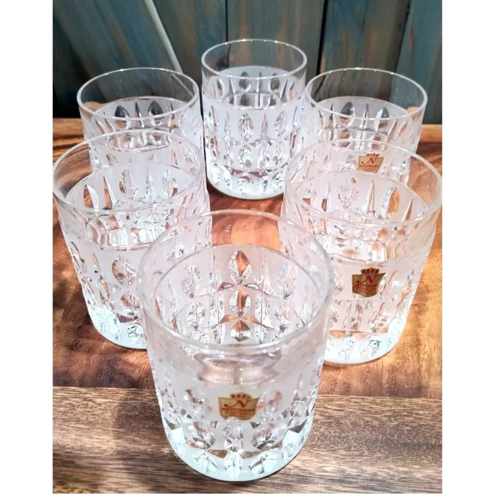 663. Nachtmann Leaded Crystal Whiskey Low Ball Tumbler Set of 6 Made In Germany